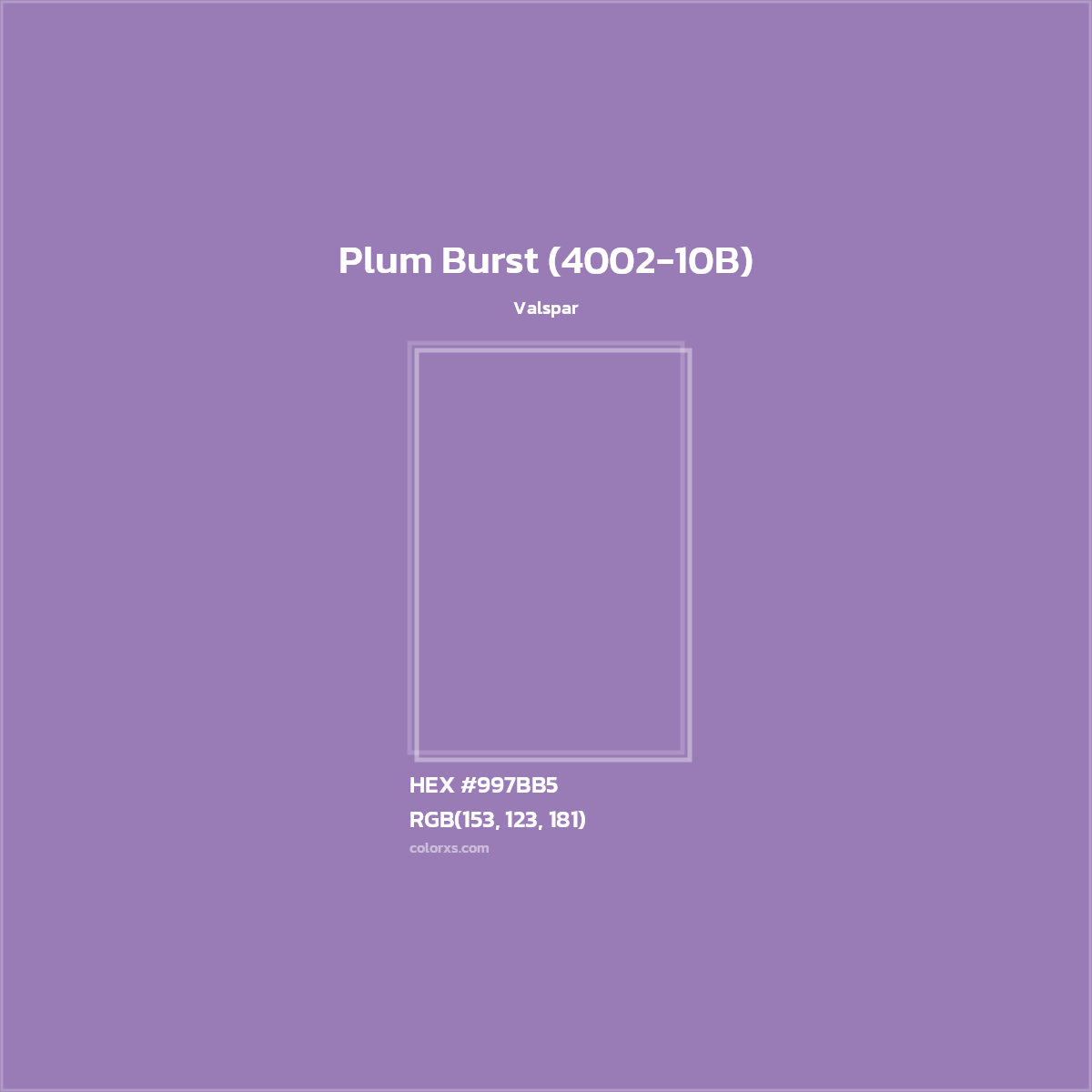 HEX #997BB5 Plum Burst (4002-10B) Paint Valspar - Color Code