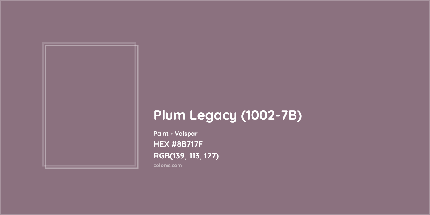HEX #8B717F Plum Legacy (1002-7B) Paint Valspar - Color Code