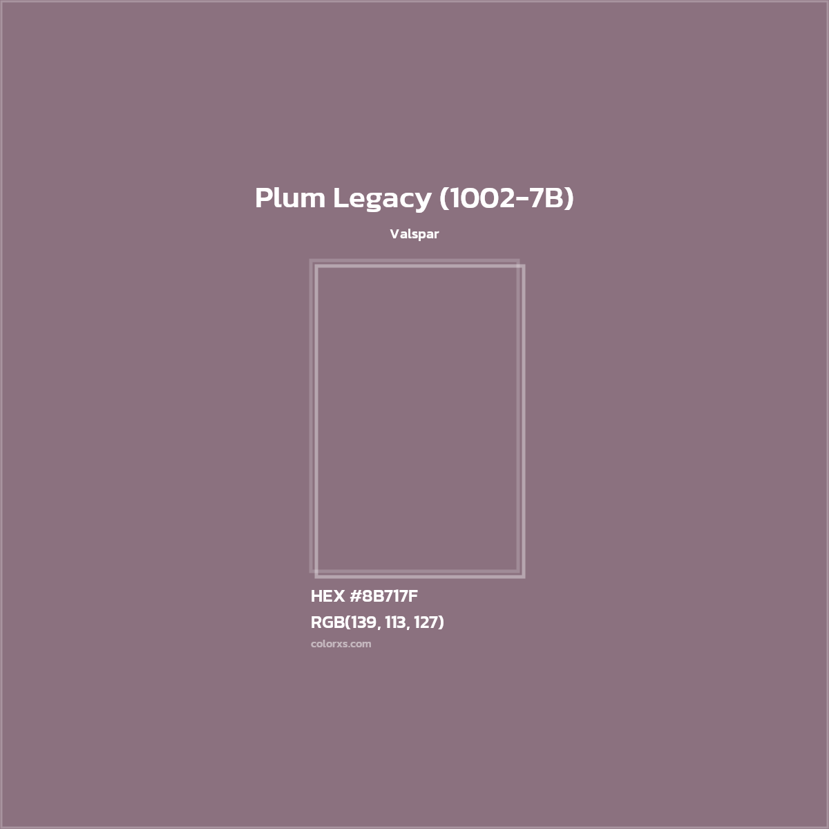 HEX #8B717F Plum Legacy (1002-7B) Paint Valspar - Color Code