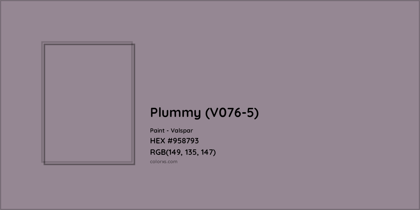 HEX #958793 Plummy (V076-5) Paint Valspar - Color Code