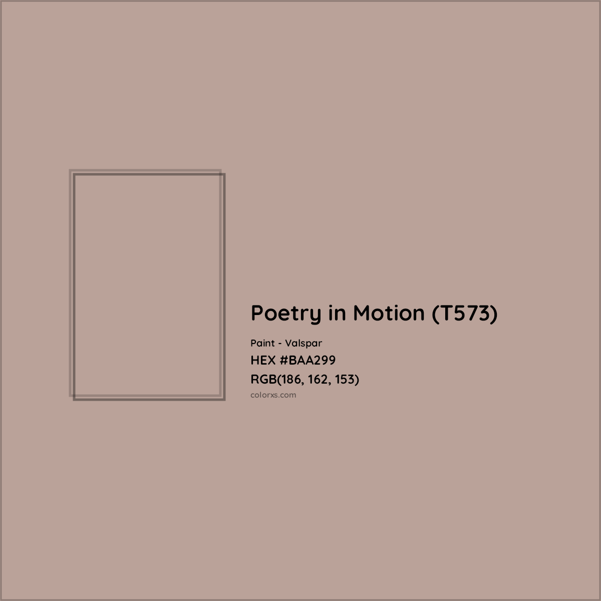HEX #BAA299 Poetry in Motion (T573) Paint Valspar - Color Code