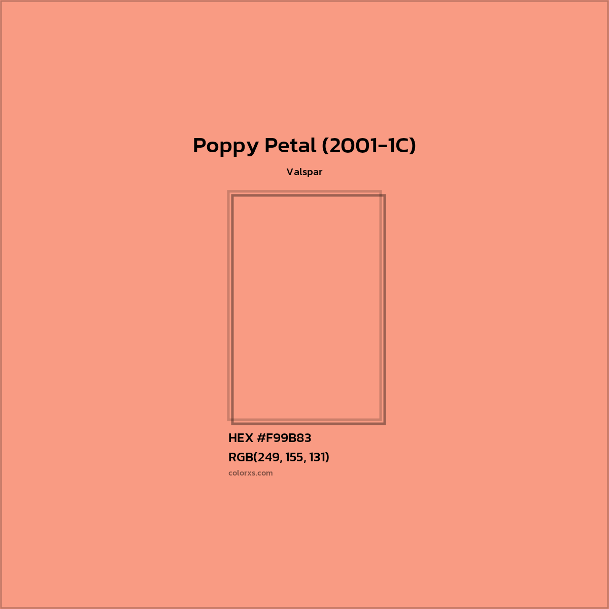 HEX #F99B83 Poppy Petal (2001-1C) Paint Valspar - Color Code