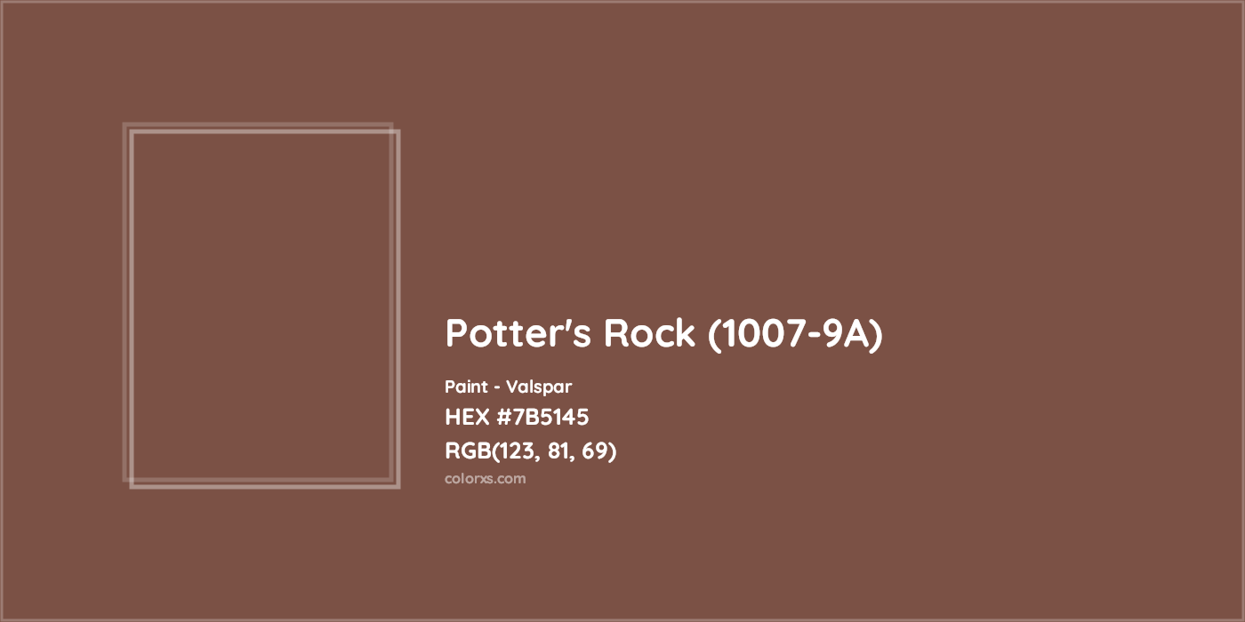 HEX #7B5145 Potter's Rock (1007-9A) Paint Valspar - Color Code