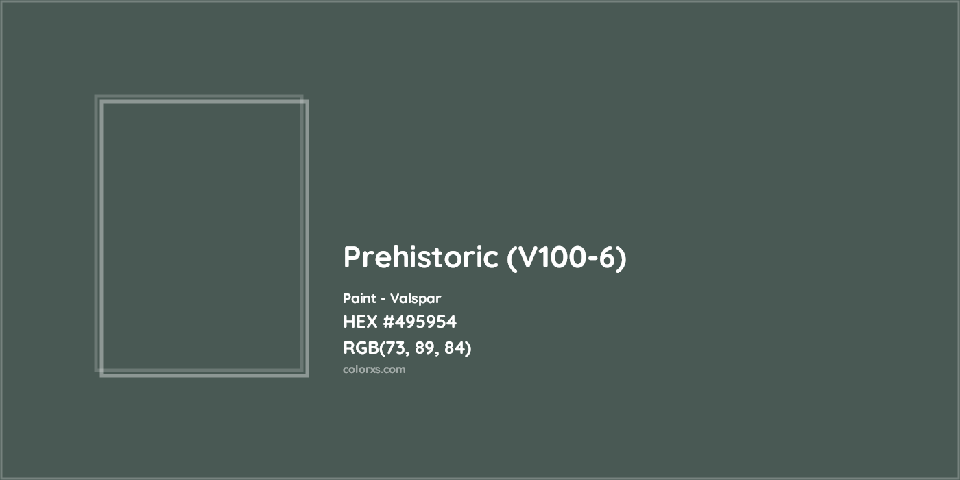 HEX #495954 Prehistoric (V100-6) Paint Valspar - Color Code