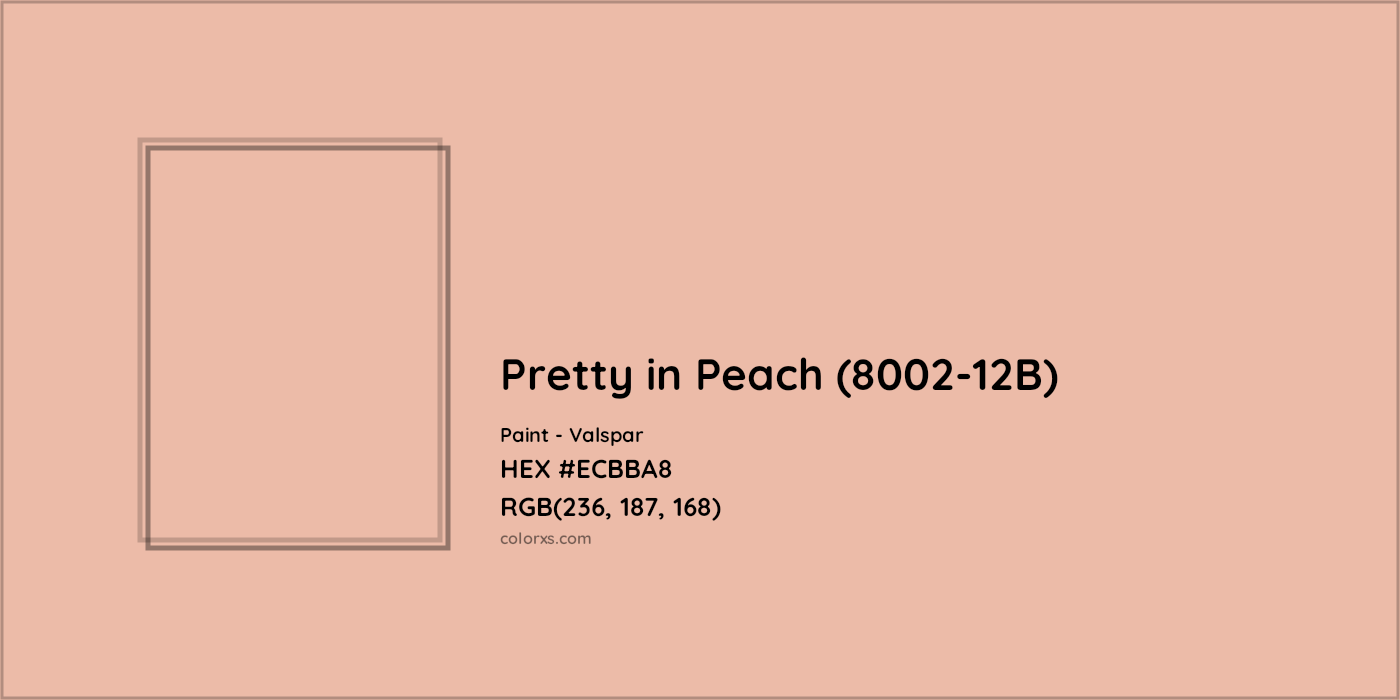 HEX #ECBBA8 Pretty in Peach (8002-12B) Paint Valspar - Color Code