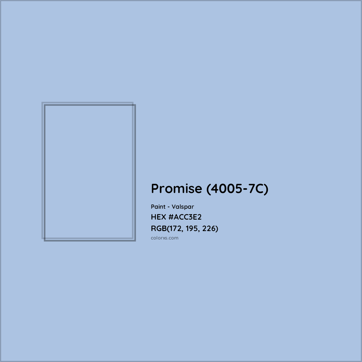HEX #ACC3E2 Promise (4005-7C) Paint Valspar - Color Code