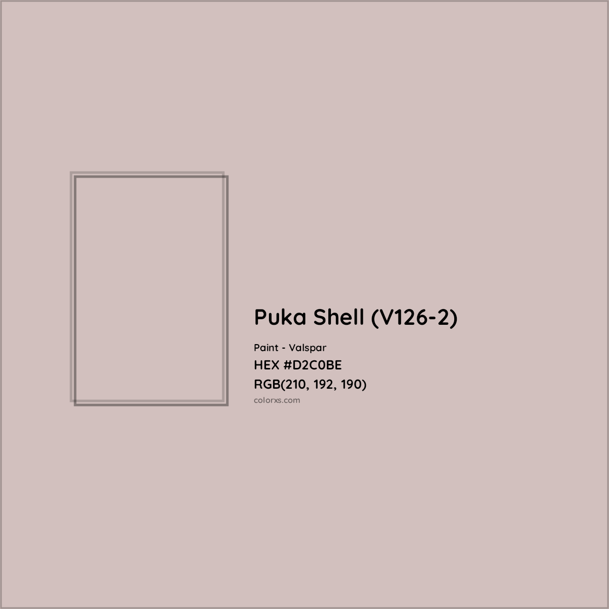 HEX #D2C0BE Puka Shell (V126-2) Paint Valspar - Color Code