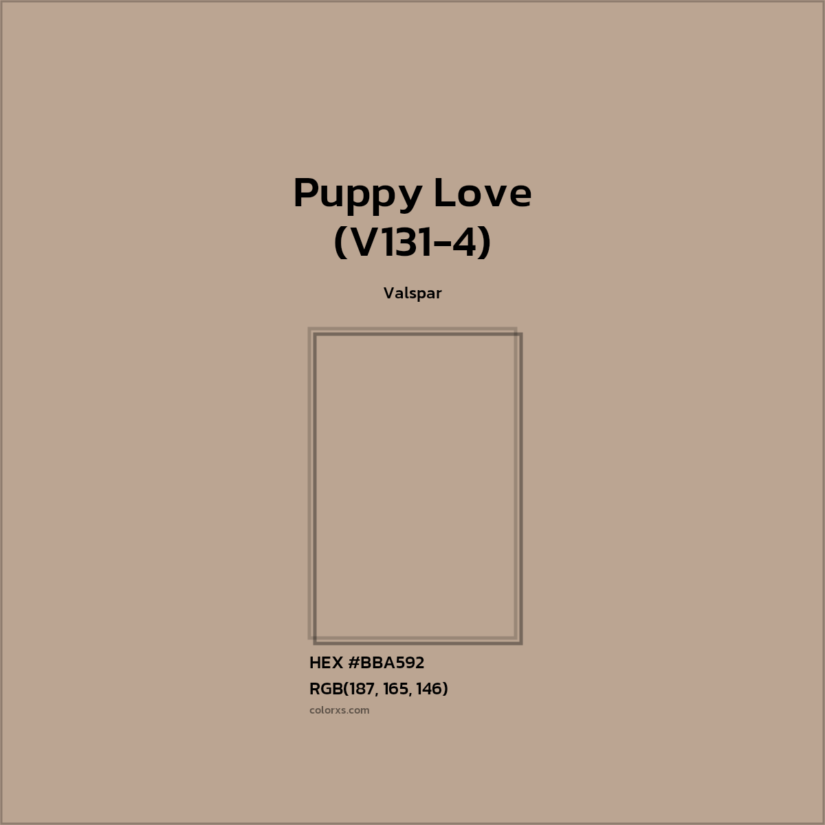 HEX #BBA592 Puppy Love (V131-4) Paint Valspar - Color Code