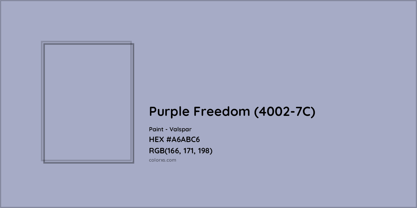 HEX #A6ABC6 Purple Freedom (4002-7C) Paint Valspar - Color Code