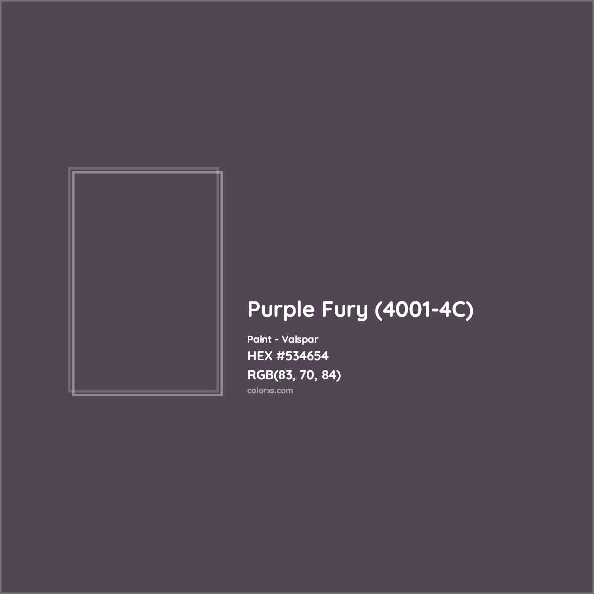HEX #534654 Purple Fury (4001-4C) Paint Valspar - Color Code