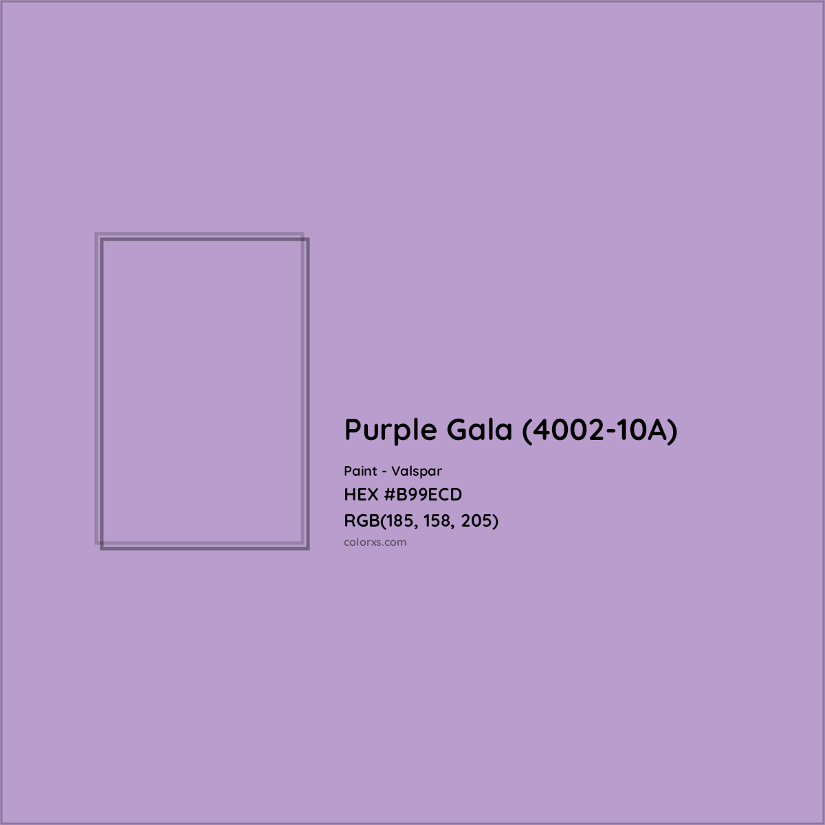 HEX #B99ECD Purple Gala (4002-10A) Paint Valspar - Color Code