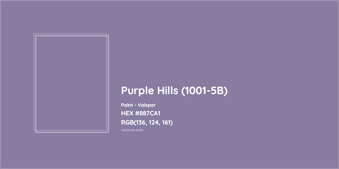 HEX #887CA1 Purple Hills (1001-5B) Paint Valspar - Color Code