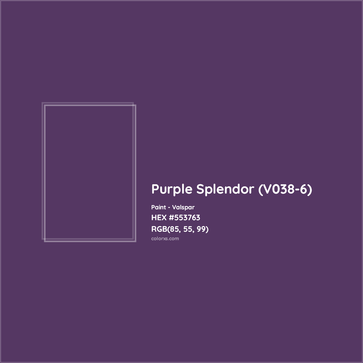 HEX #553763 Purple Splendor (V038-6) Paint Valspar - Color Code