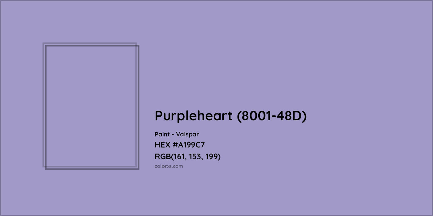 HEX #A199C7 Purpleheart (8001-48D) Paint Valspar - Color Code