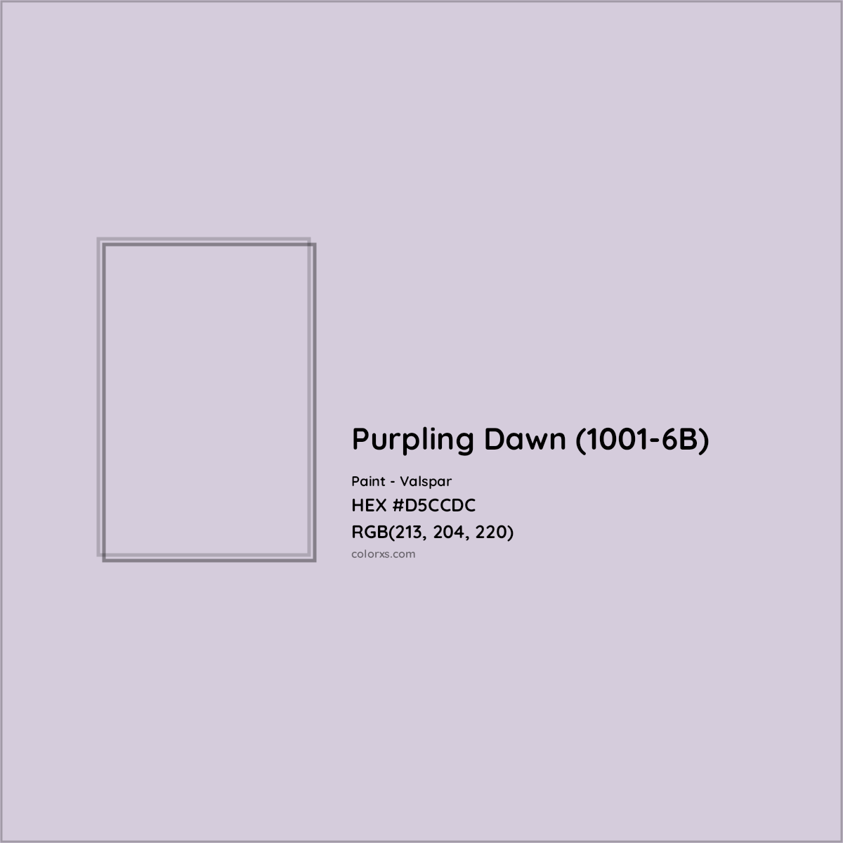 HEX #D5CCDC Purpling Dawn (1001-6B) Paint Valspar - Color Code