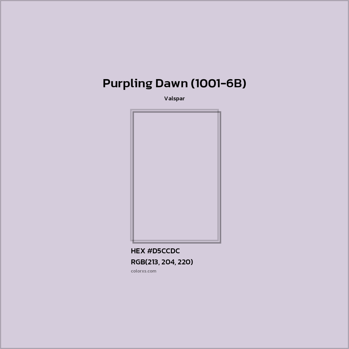 HEX #D5CCDC Purpling Dawn (1001-6B) Paint Valspar - Color Code