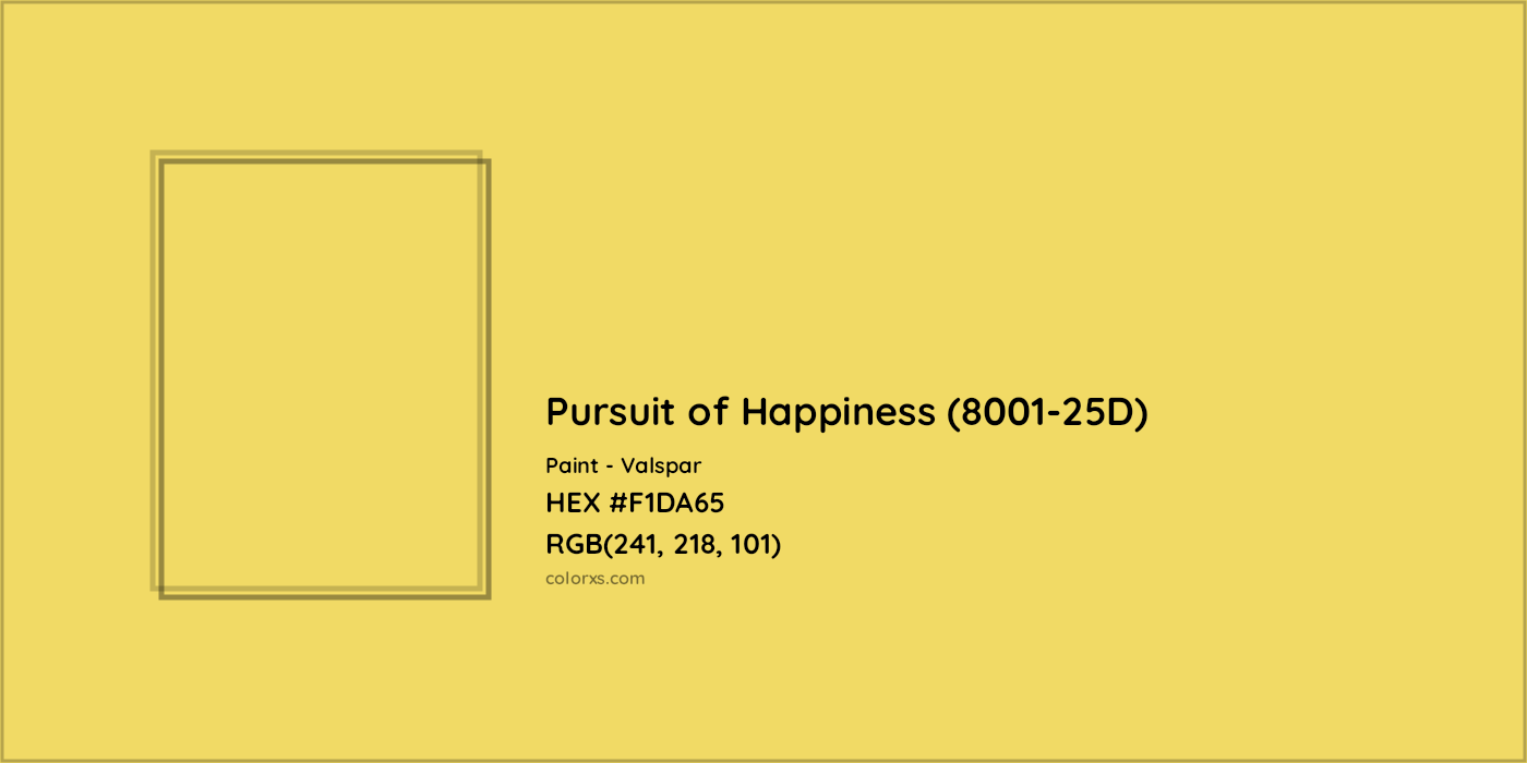 HEX #F1DA65 Pursuit of Happiness (8001-25D) Paint Valspar - Color Code