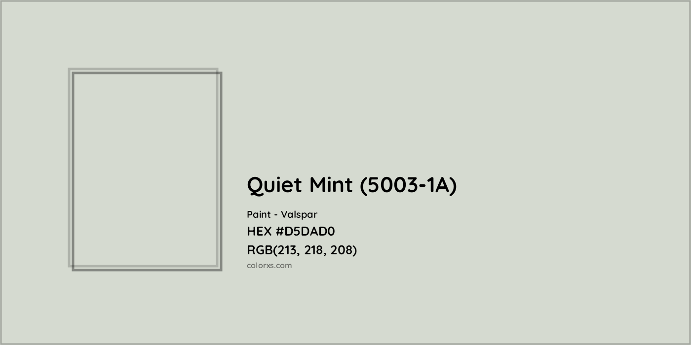 HEX #D5DAD0 Quiet Mint (5003-1A) Paint Valspar - Color Code