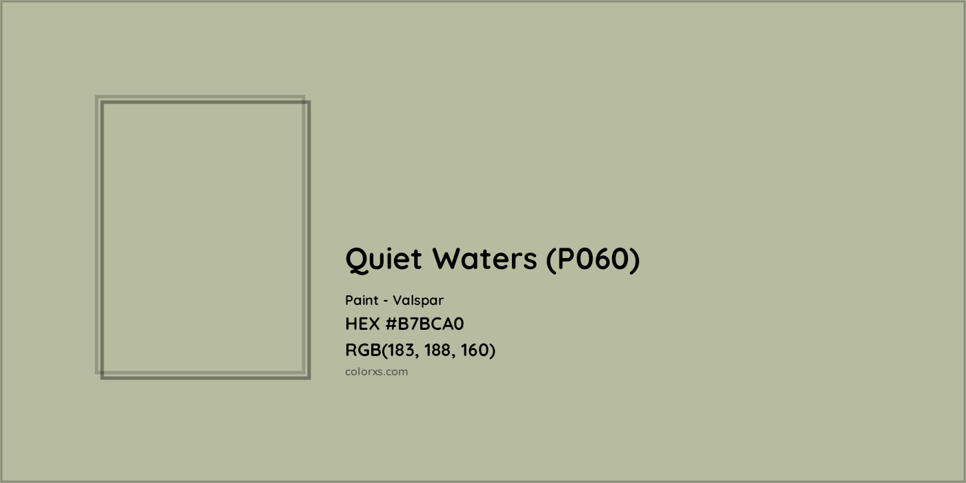 HEX #B7BCA0 Quiet Waters (P060) Paint Valspar - Color Code
