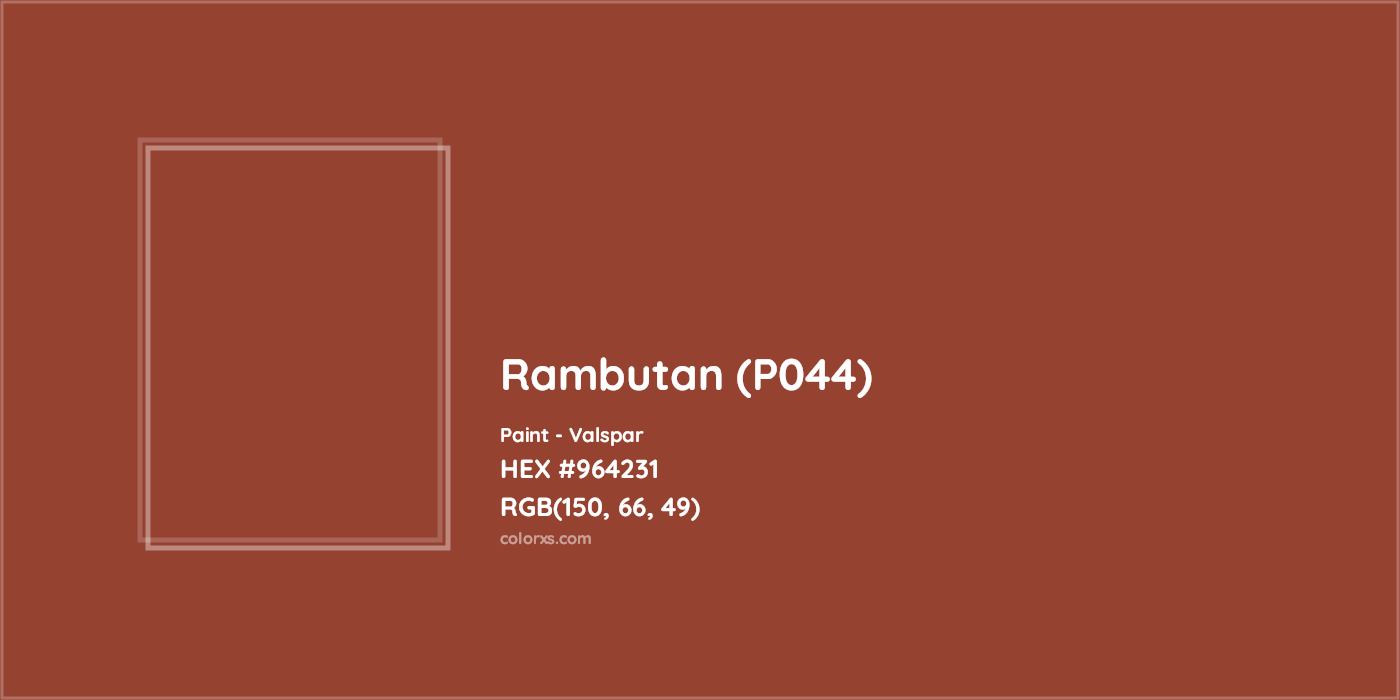 HEX #964231 Rambutan (P044) Paint Valspar - Color Code