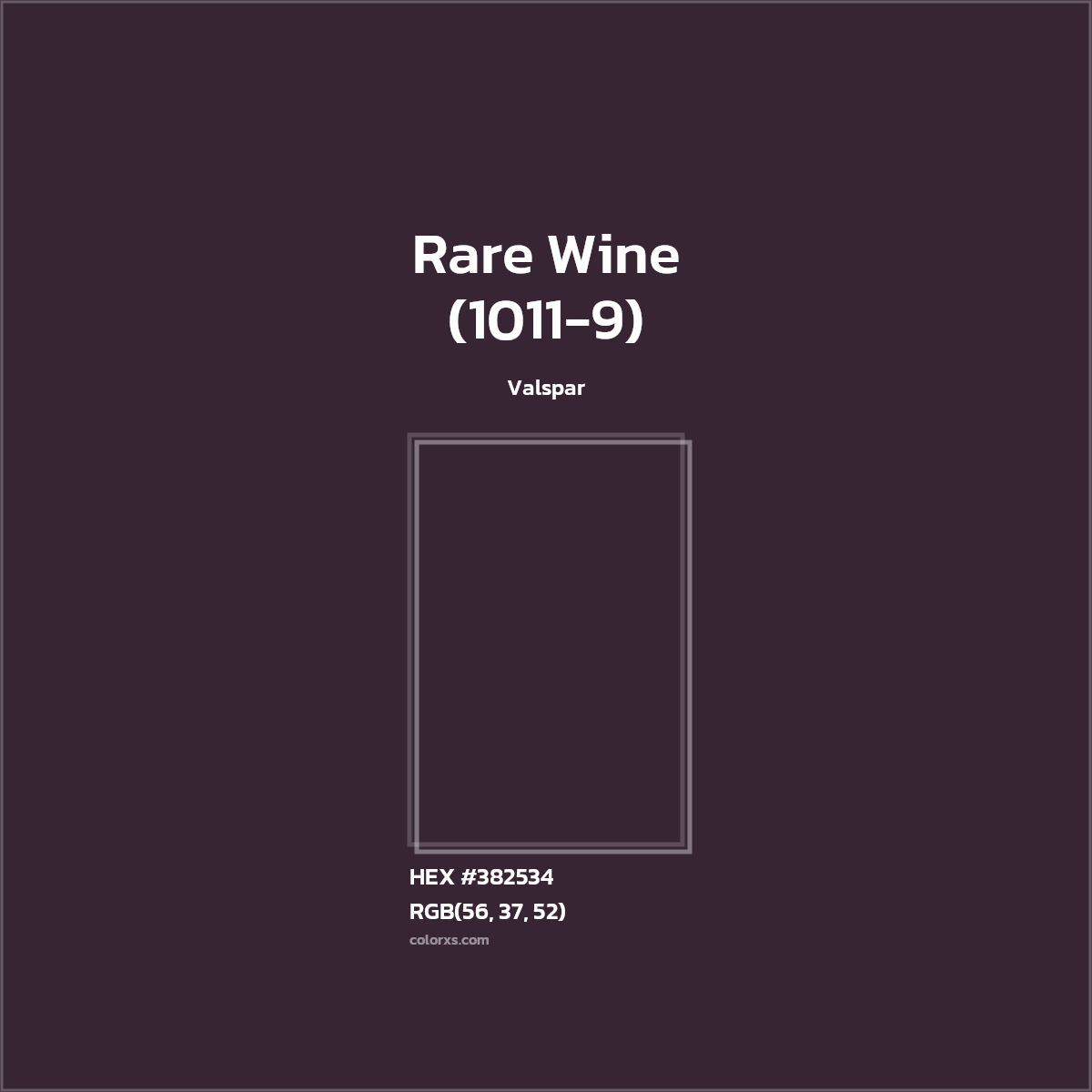 HEX #382534 Rare Wine (1011-9) Paint Valspar - Color Code