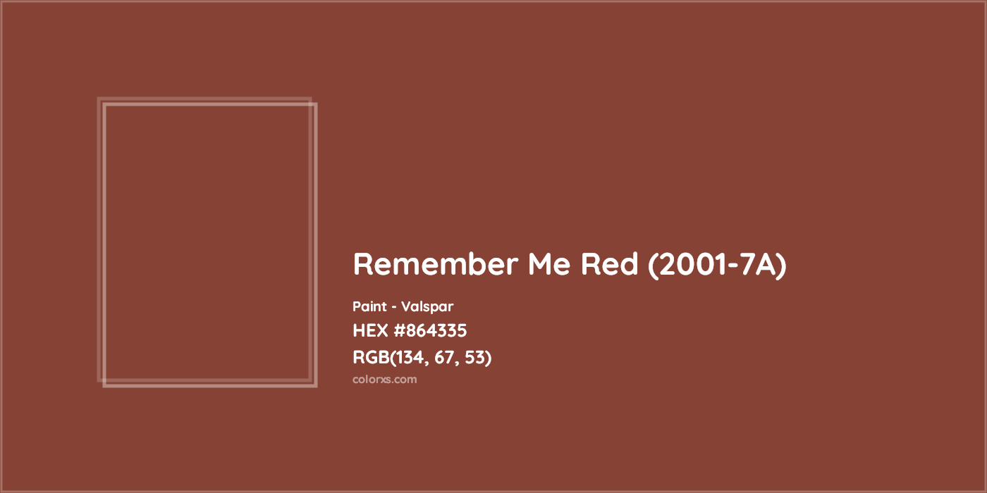 HEX #864335 Remember Me Red (2001-7A) Paint Valspar - Color Code