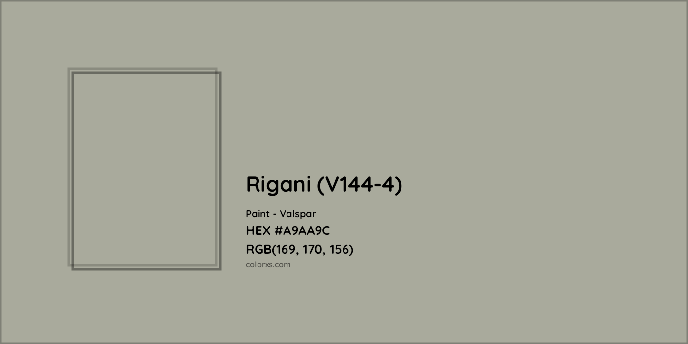 HEX #A9AA9C Rigani (V144-4) Paint Valspar - Color Code