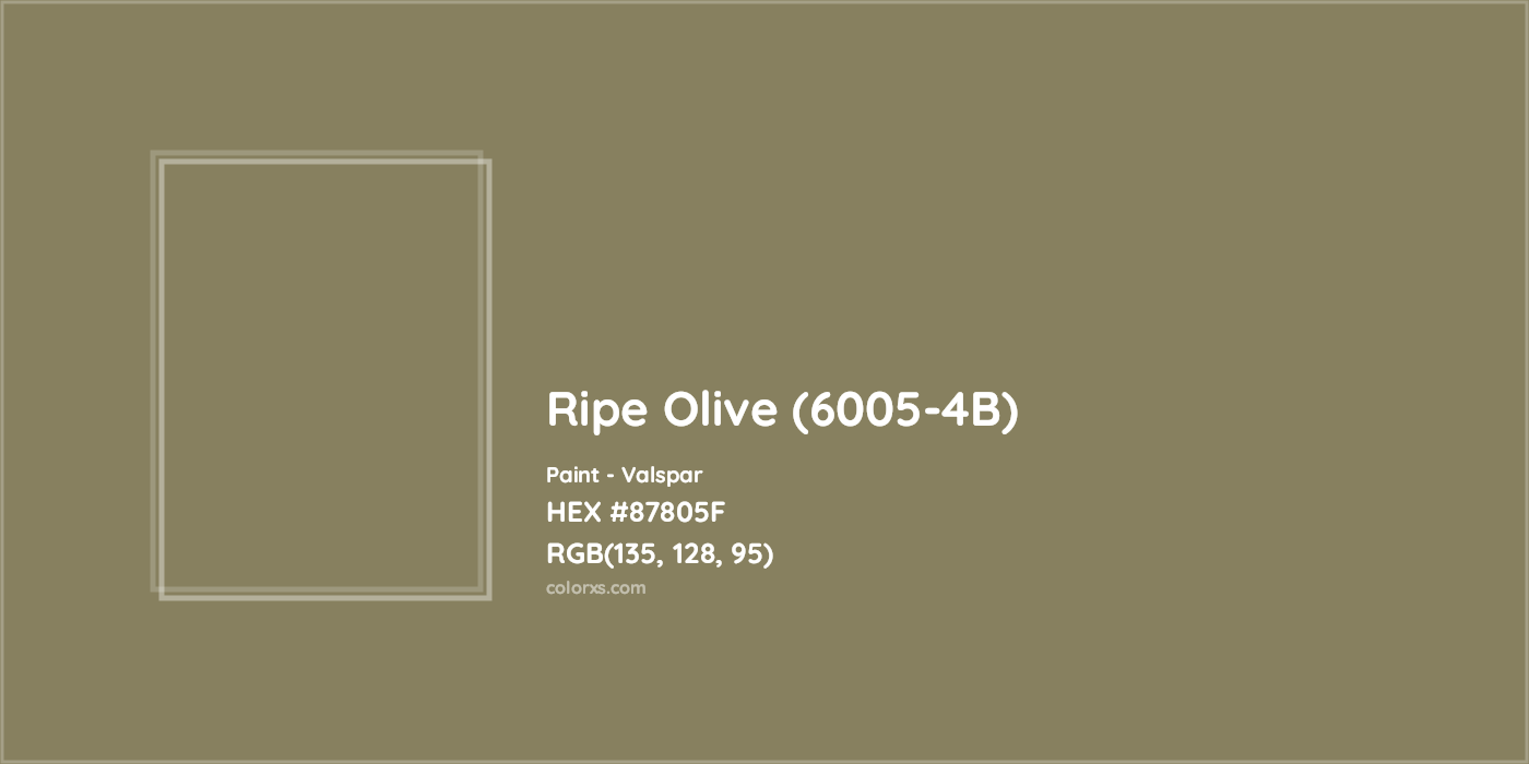 HEX #87805F Ripe Olive (6005-4B) Paint Valspar - Color Code