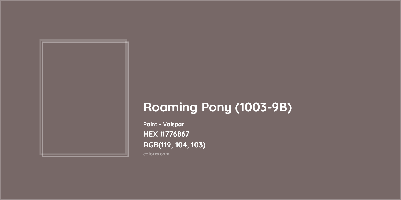 HEX #776867 Roaming Pony (1003-9B) Paint Valspar - Color Code