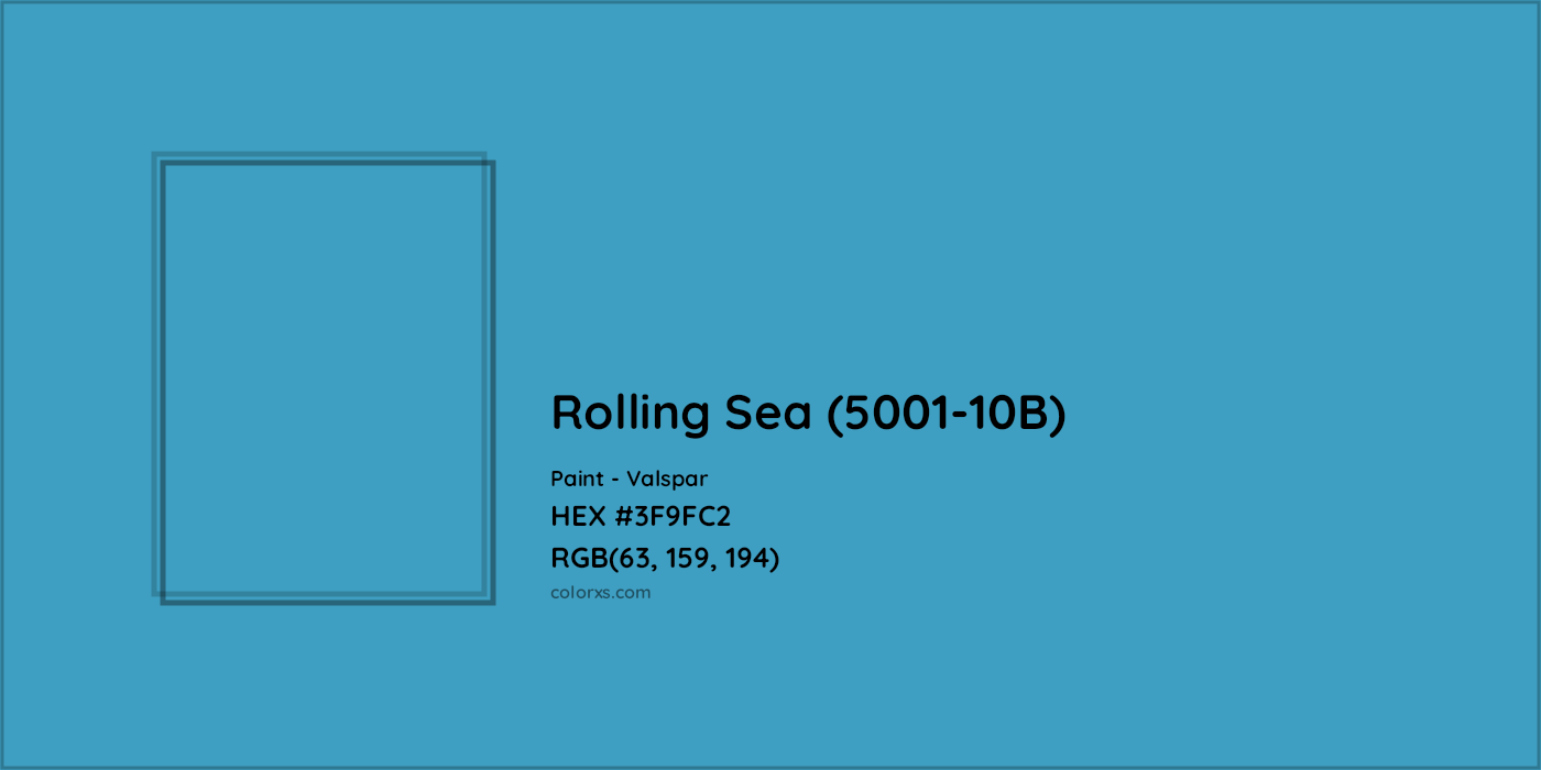 HEX #3F9FC2 Rolling Sea (5001-10B) Paint Valspar - Color Code