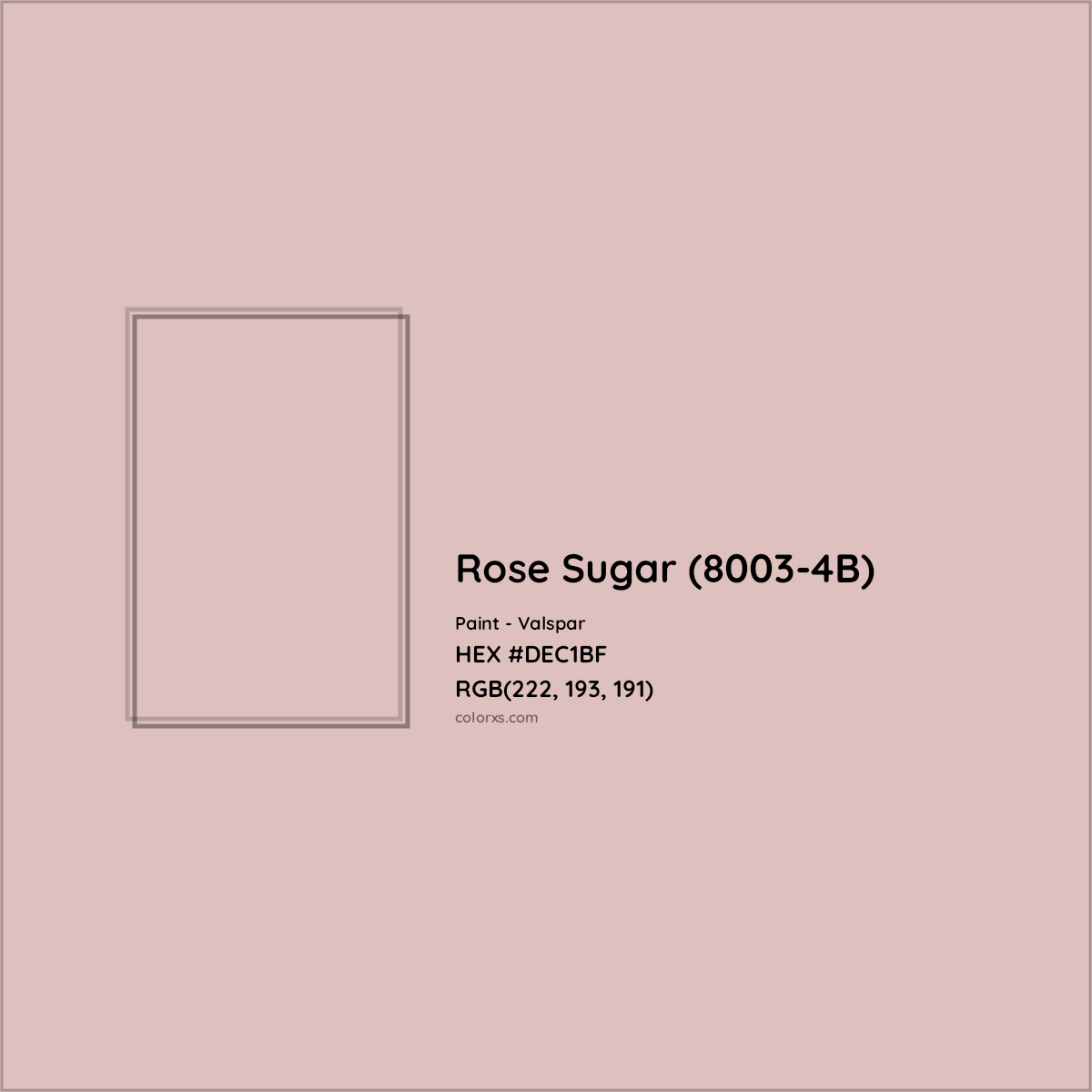 HEX #DEC1BF Rose Sugar (8003-4B) Paint Valspar - Color Code