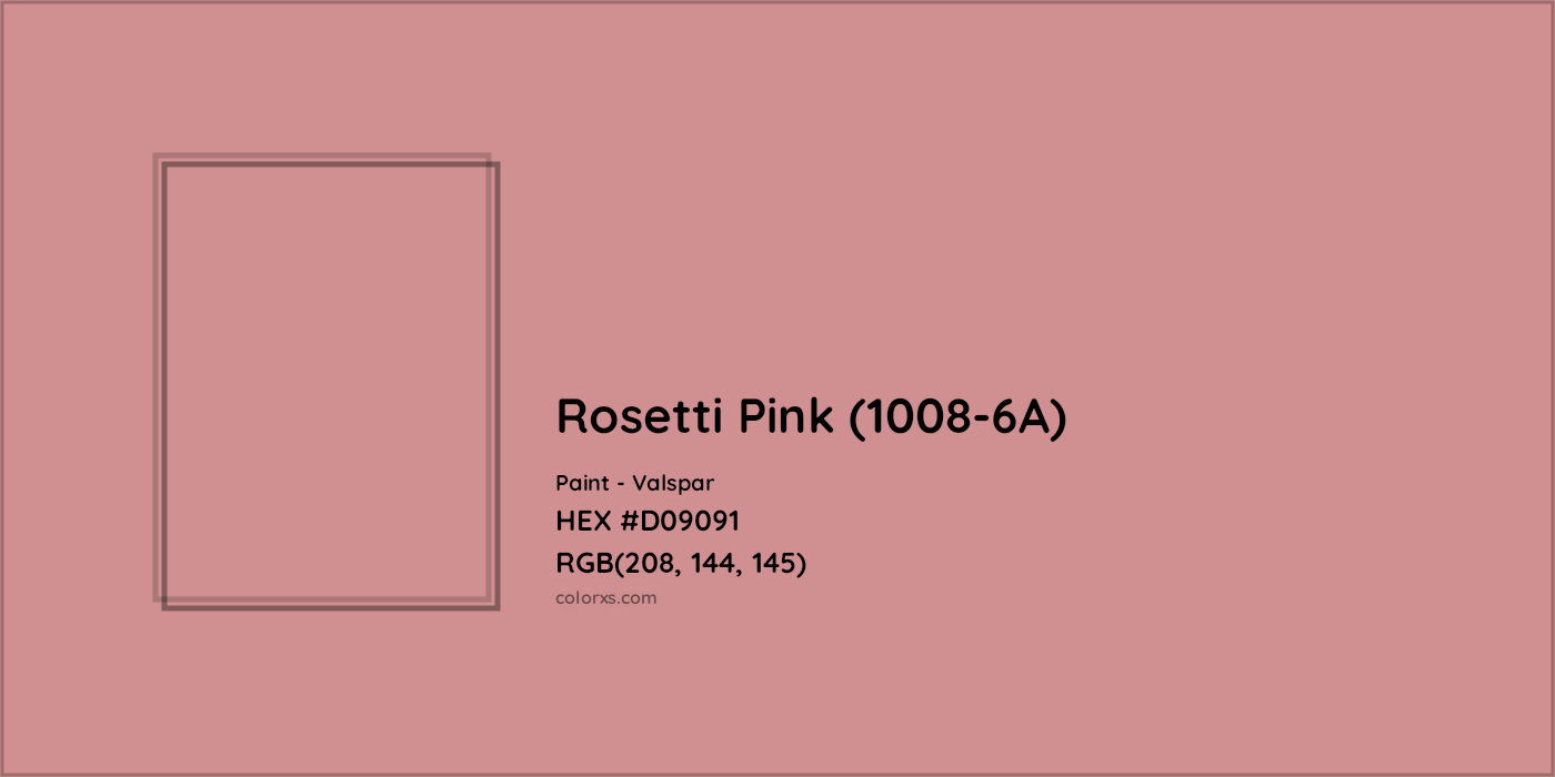 HEX #D09091 Rosetti Pink (1008-6A) Paint Valspar - Color Code