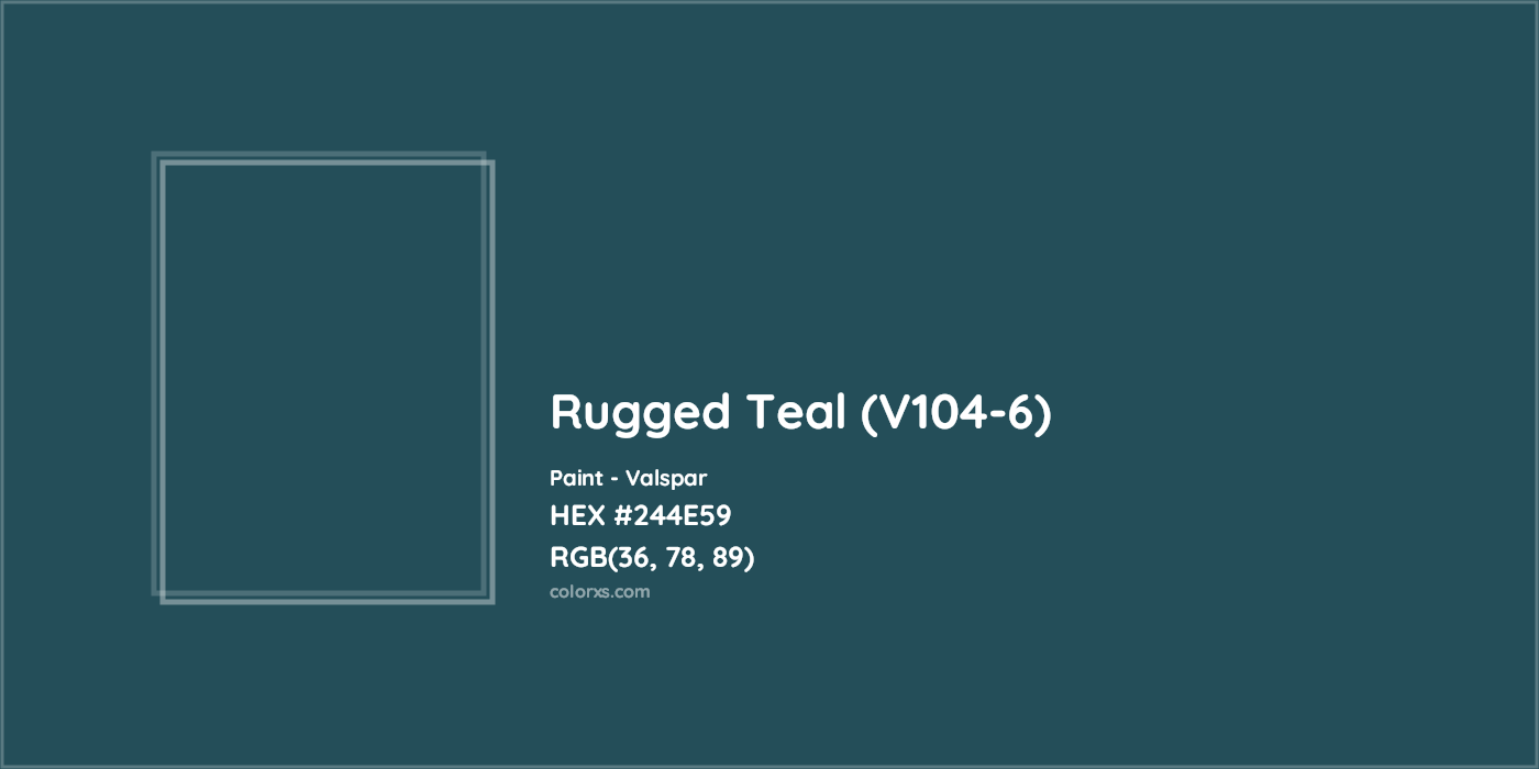 HEX #244E59 Rugged Teal (V104-6) Paint Valspar - Color Code