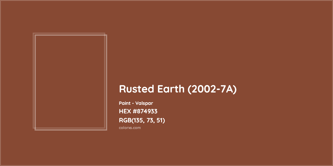 HEX #874933 Rusted Earth (2002-7A) Paint Valspar - Color Code