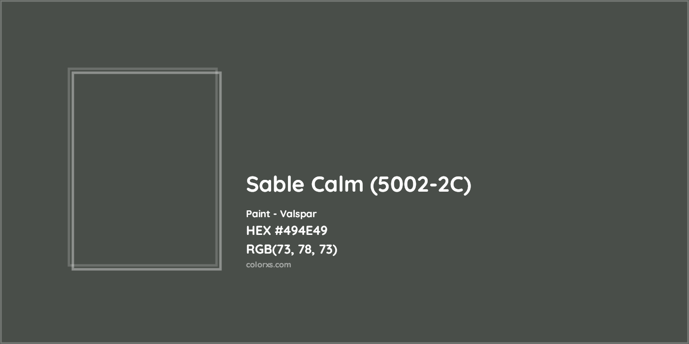 HEX #494E49 Sable Calm (5002-2C) Paint Valspar - Color Code