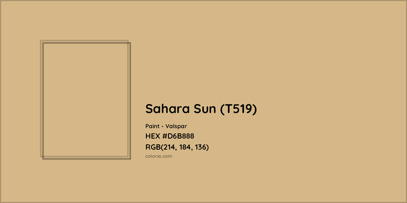 HEX #D6B888 Sahara Sun (T519) Paint Valspar - Color Code
