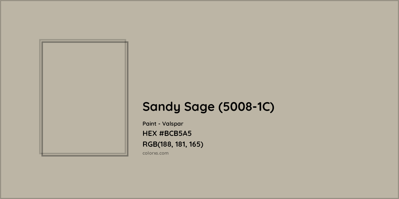 HEX #BCB5A5 Sandy Sage (5008-1C) Paint Valspar - Color Code