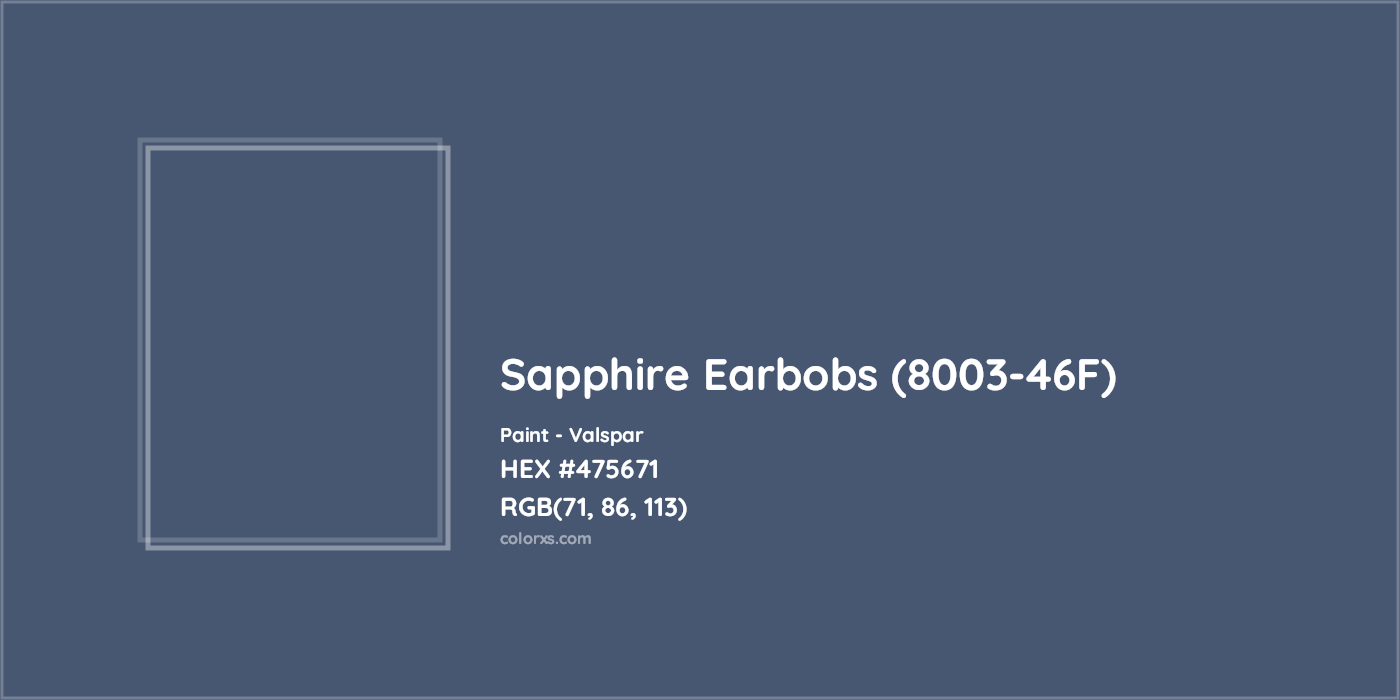 HEX #475671 Sapphire Earbobs (8003-46F) Paint Valspar - Color Code
