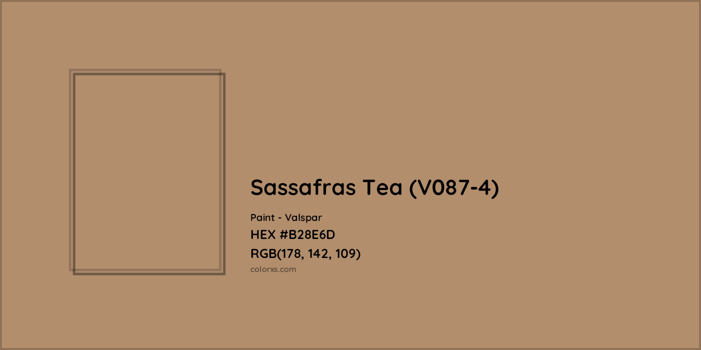 HEX #B28E6D Sassafras Tea (V087-4) Paint Valspar - Color Code