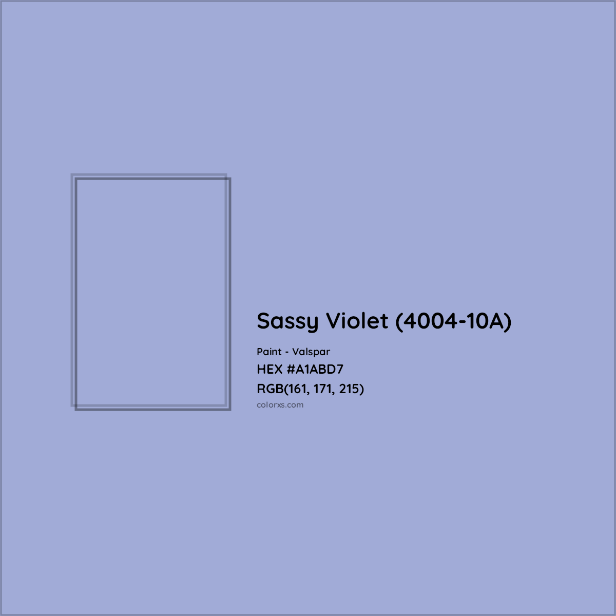 HEX #A1ABD7 Sassy Violet (4004-10A) Paint Valspar - Color Code