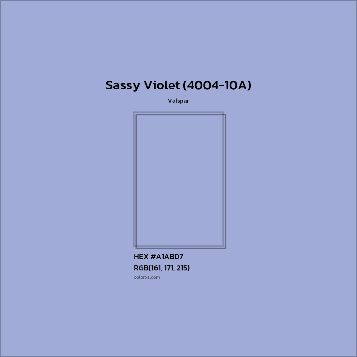 HEX #A1ABD7 Sassy Violet (4004-10A) Paint Valspar - Color Code