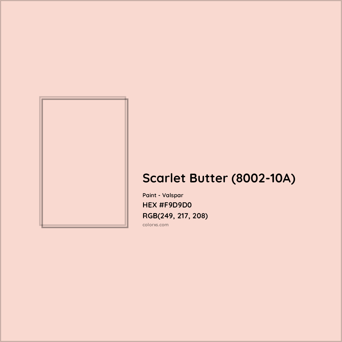 HEX #F9D9D0 Scarlet Butter (8002-10A) Paint Valspar - Color Code