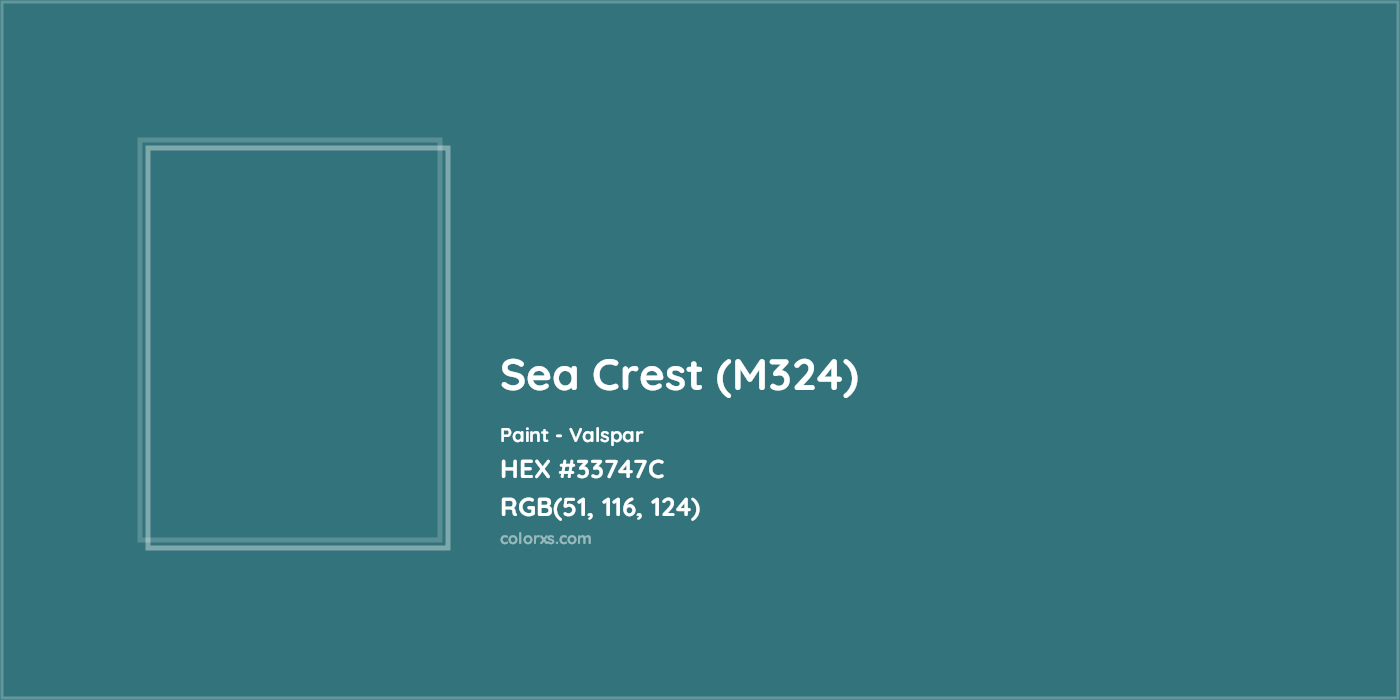 HEX #33747C Sea Crest (M324) Paint Valspar - Color Code