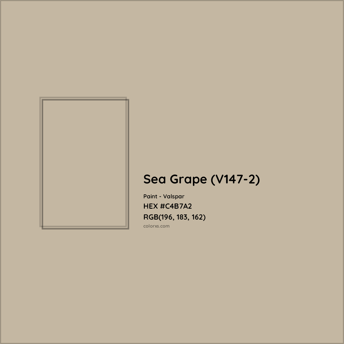 HEX #C4B7A2 Sea Grape (V147-2) Paint Valspar - Color Code