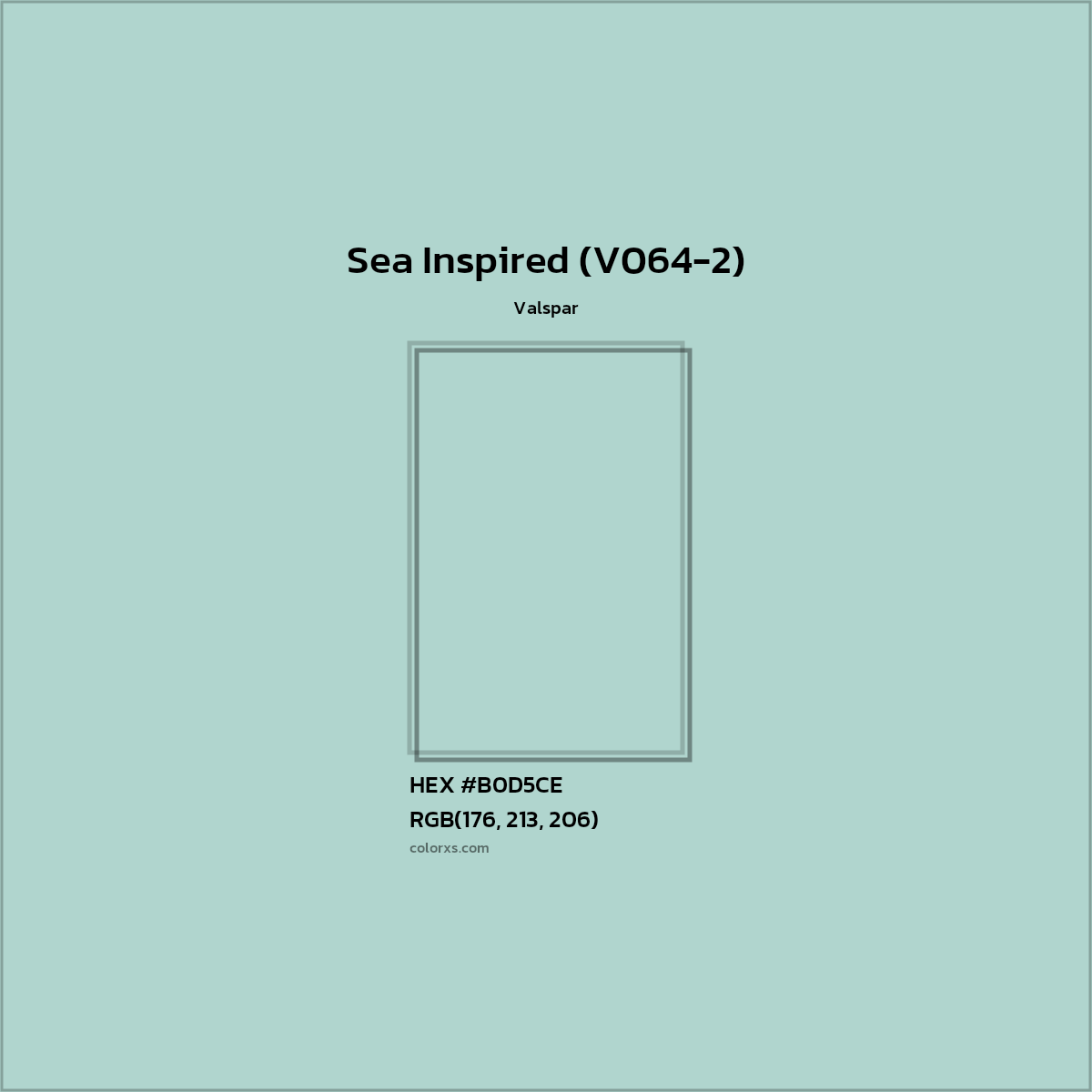 HEX #B0D5CE Sea Inspired (V064-2) Paint Valspar - Color Code