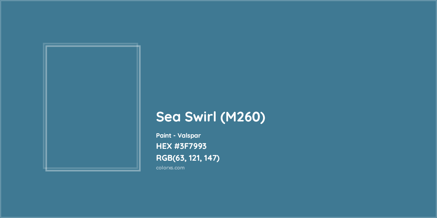 HEX #3F7993 Sea Swirl (M260) Paint Valspar - Color Code