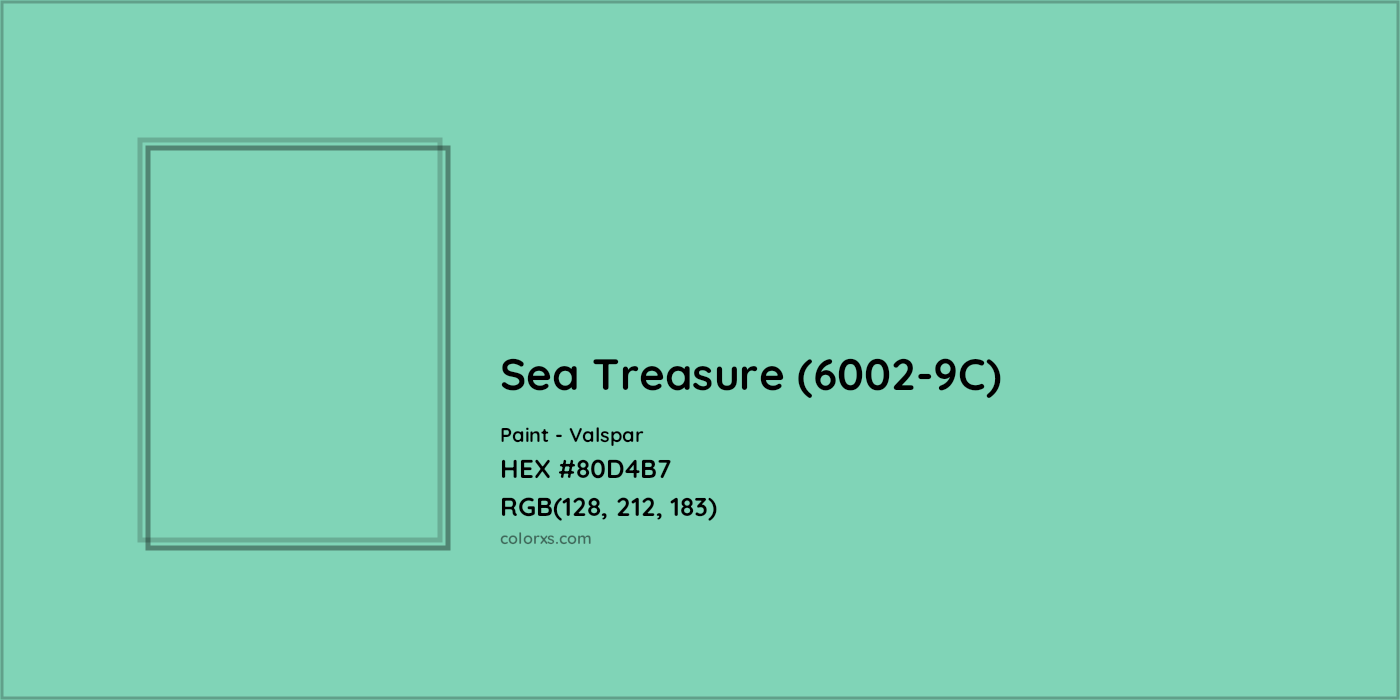 HEX #80D4B7 Sea Treasure (6002-9C) Paint Valspar - Color Code