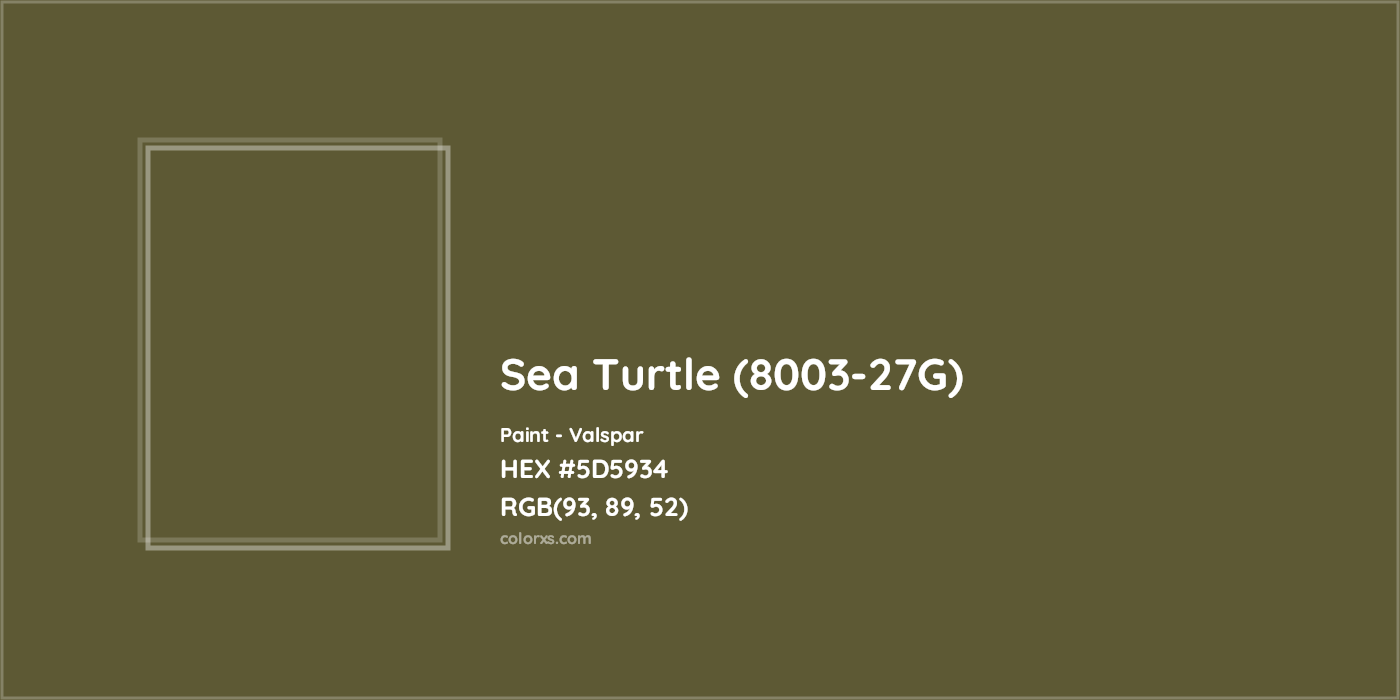 HEX #5D5934 Sea Turtle (8003-27G) Paint Valspar - Color Code