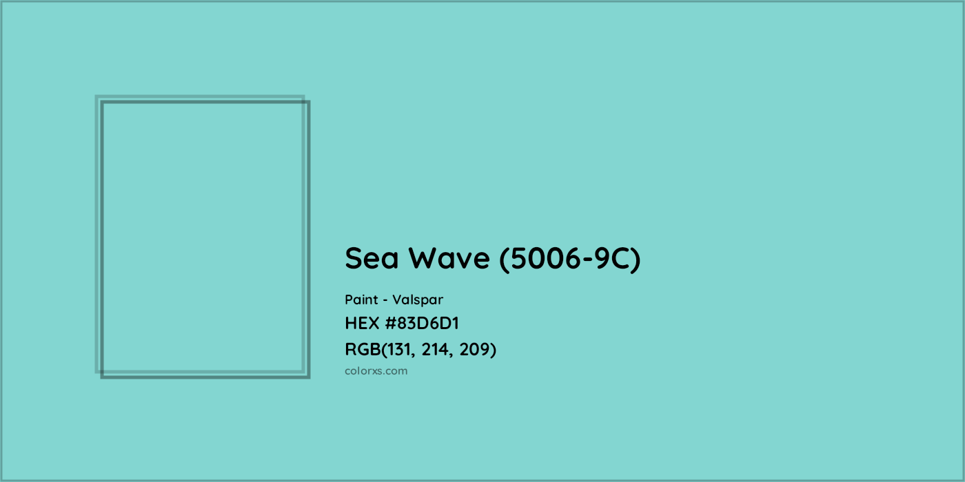 HEX #83D6D1 Sea Wave (5006-9C) Paint Valspar - Color Code