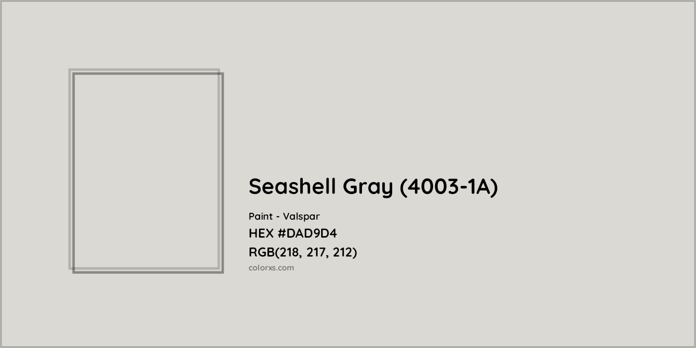 HEX #DAD9D4 Seashell Gray (4003-1A) Paint Valspar - Color Code